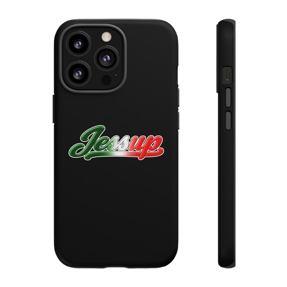 Jessup Black Phone Case, Tough Cases for iPhone, Gift for Italians, Stylish Phone Cover, Unique Phone Accessory