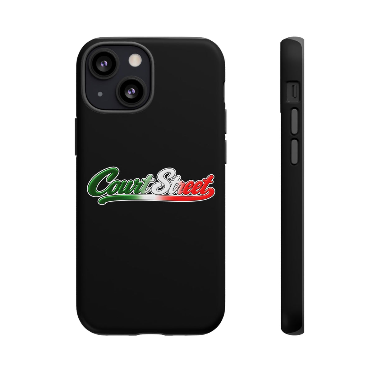 Court Street Black Phone Case, Tough Cases for iPhone, Gift for Italians, Stylish Phone Cover, Unique Phone Accessory