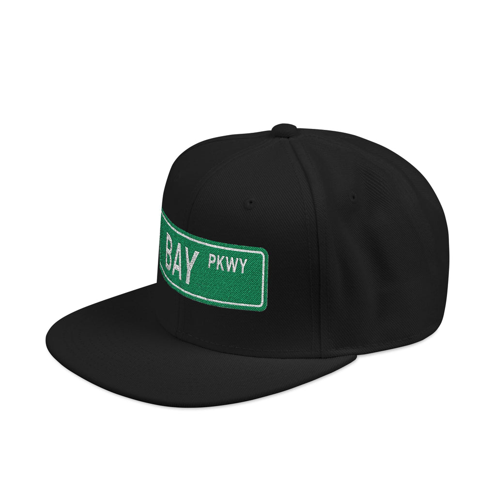 Bay PKWY Embroidered Snapback Hat | Street Sign Patch Cap