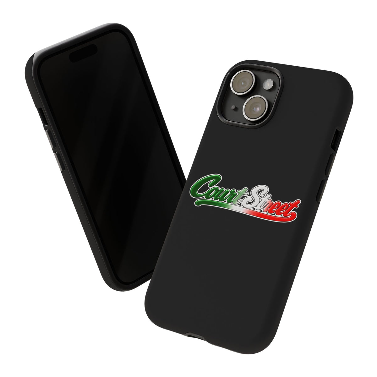 Court Street Black Phone Case, Tough Cases for iPhone, Gift for Italians, Stylish Phone Cover, Unique Phone Accessory