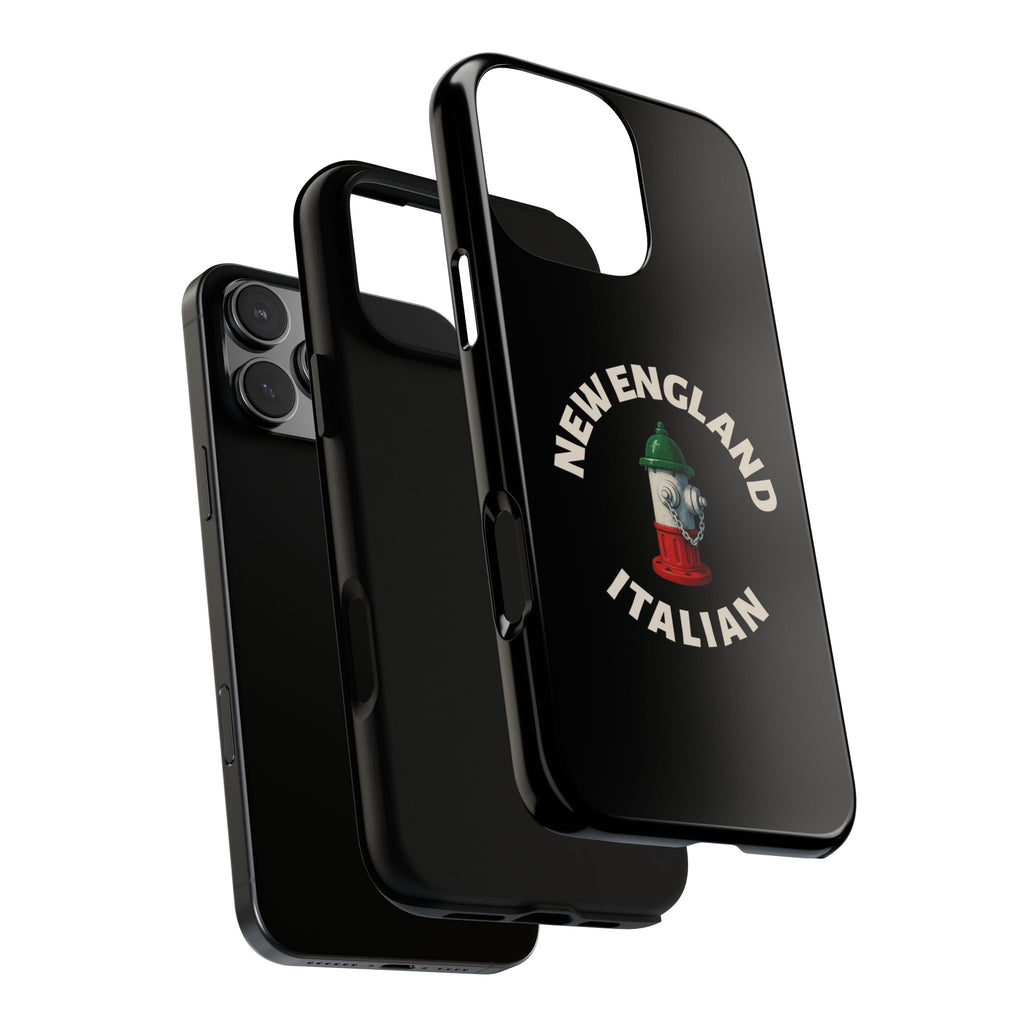 New England Italian Black Phone Case, Tough Cases for iPhone, Gift for Italians, Stylish Phone Cover, Unique Phone Accessory