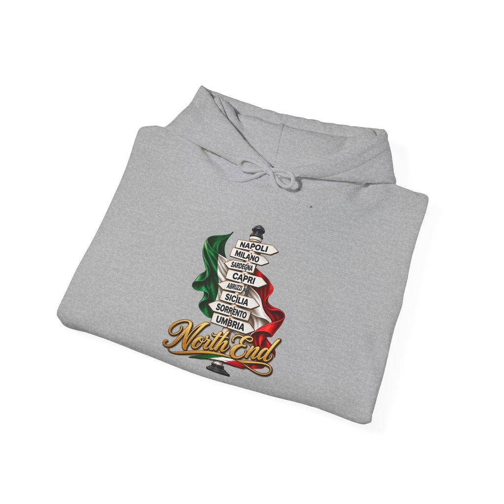 North End Italian Hoodie — Italian Flag Script Pullover