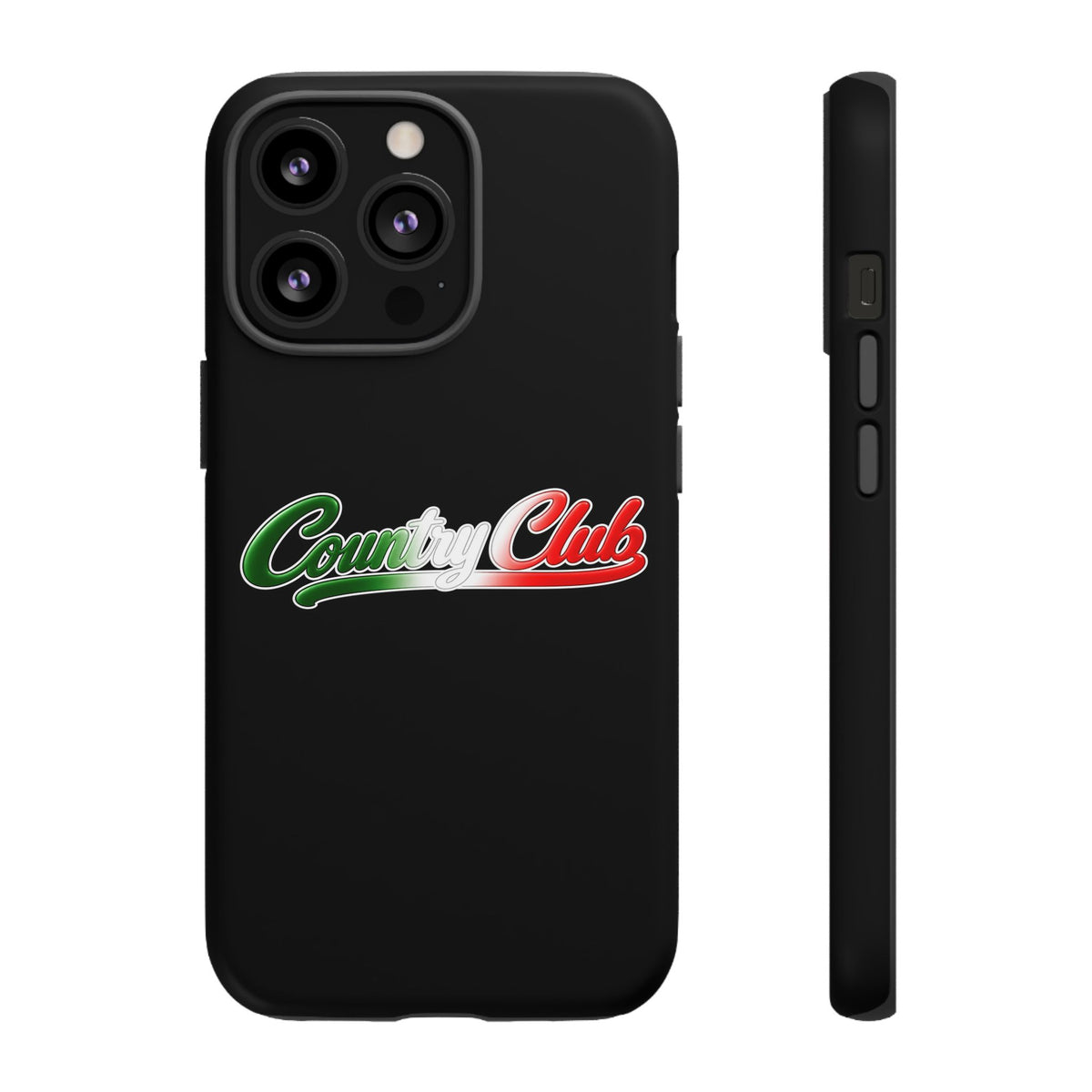 Country Club Black Phone Case, Tough Cases for iPhone, Gift for Italians, Stylish Phone Cover, Unique Phone Accessory