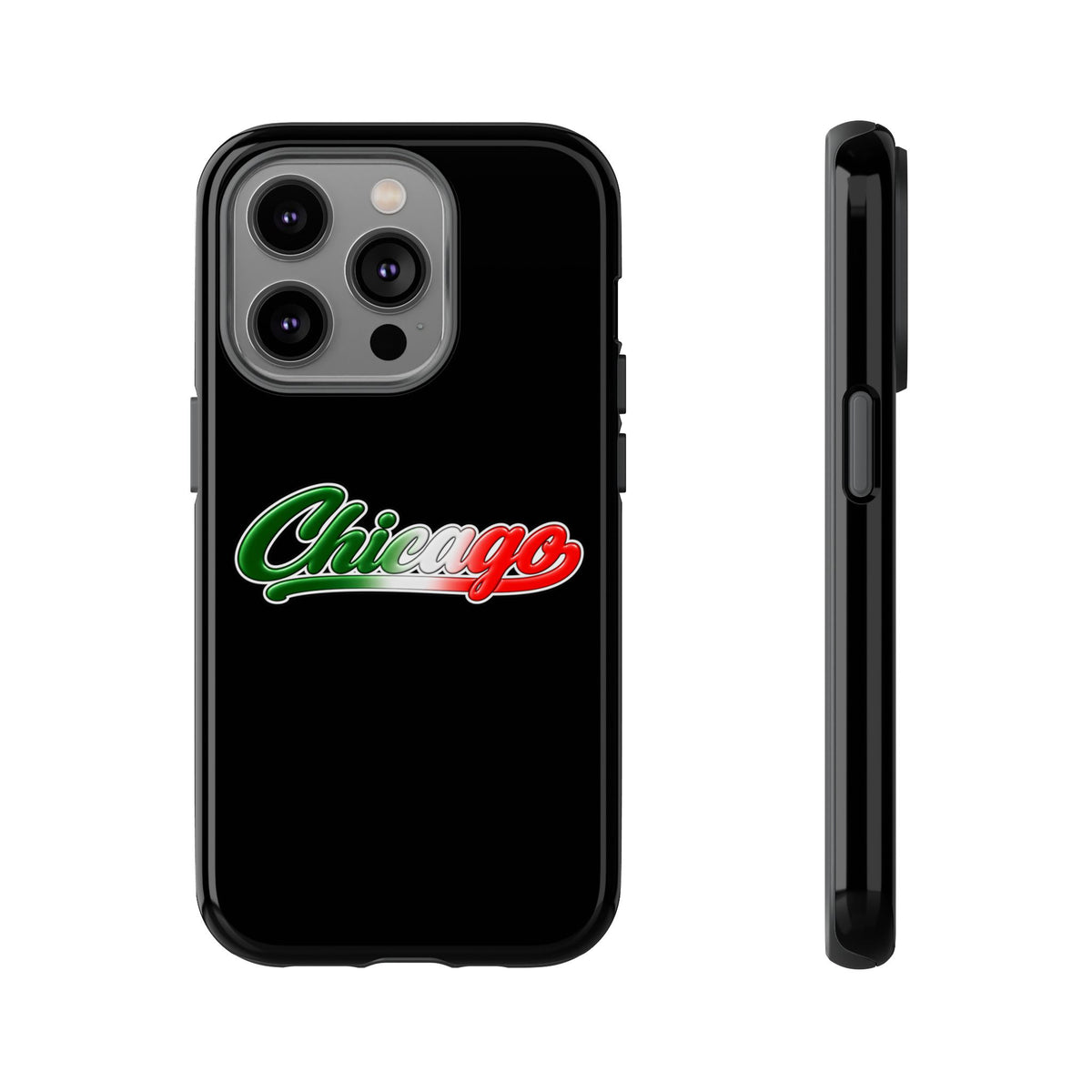 Chicago Black Phone Case, Tough Cases for iPhone, Gift for Italians, Stylish Phone Cover, Unique Phone Accessory