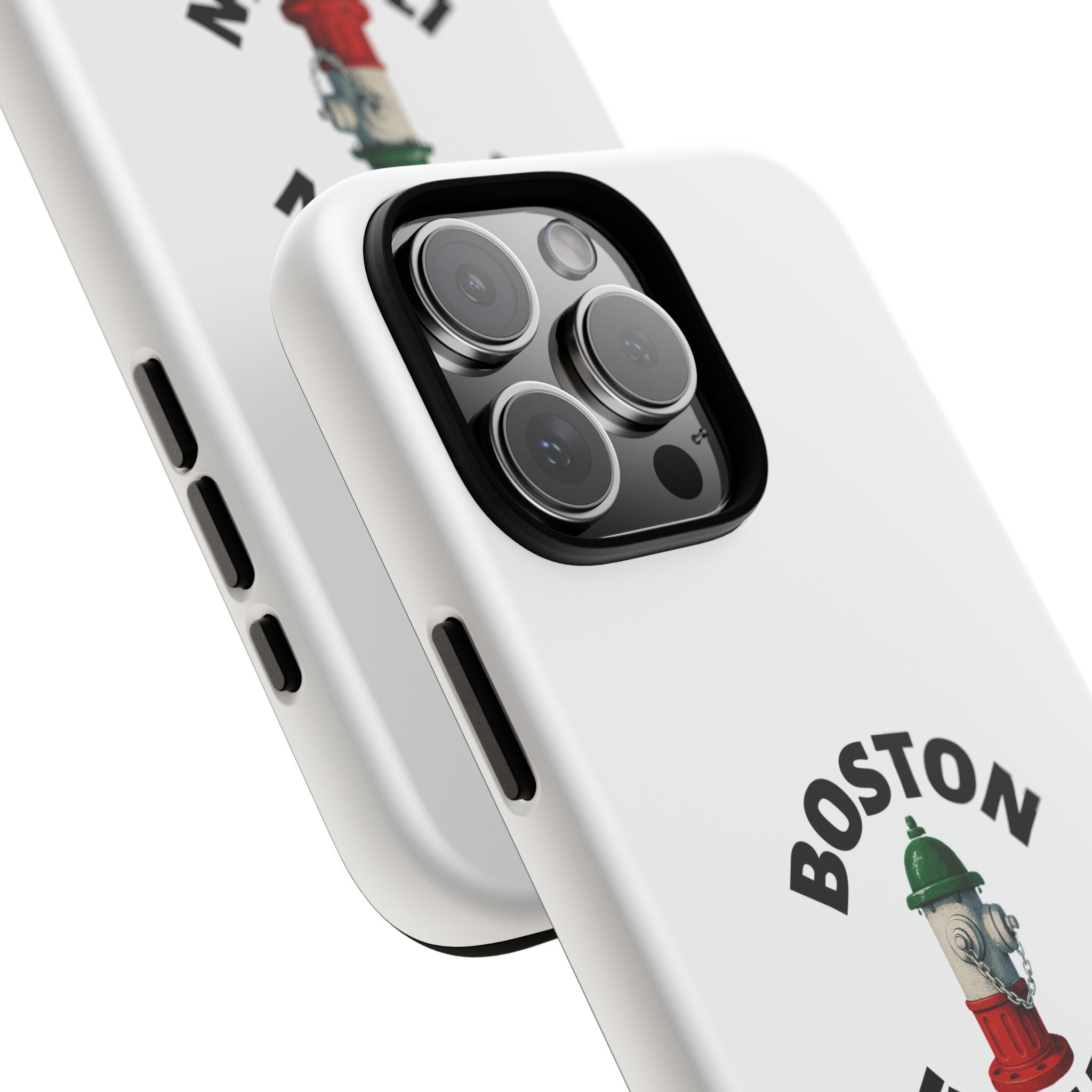 Boston Italian White Phone Case, Urban Style Phone Cover, Tough Smartphone Case, Gift for Italian Heritage, Fun Streetwear Accessories