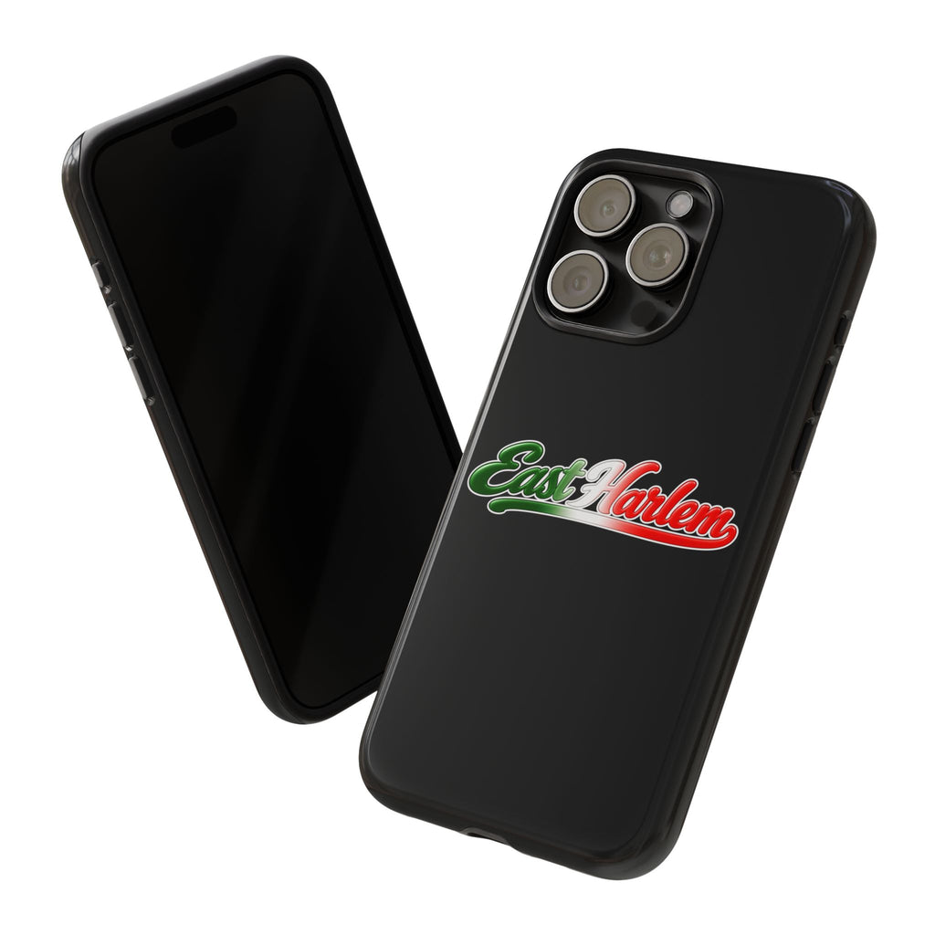 East Harlem Black Phone Case, Tough Cases for iPhone, Gift for Italians, Stylish Phone Cover, Unique Phone Accessory