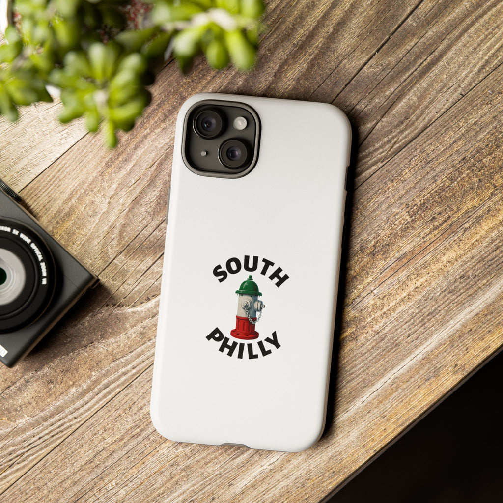 South Philly White Phone Case, Urban Style Phone Cover, Tough Smartphone Case, Gift for Italian Heritage, Fun Streetwear Accessories