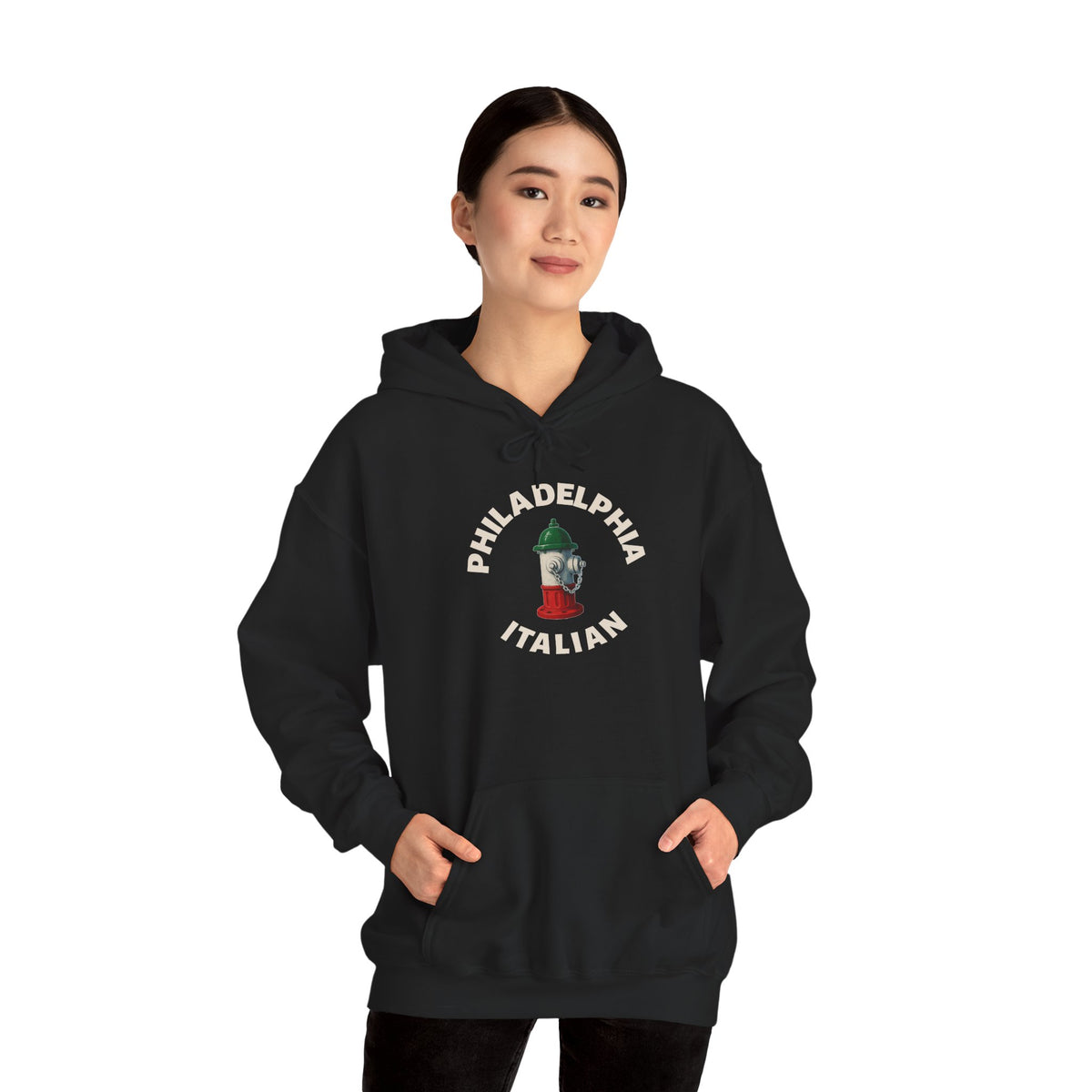 Philadelphia Italian Hoodie — Italian Flag Script Pullover