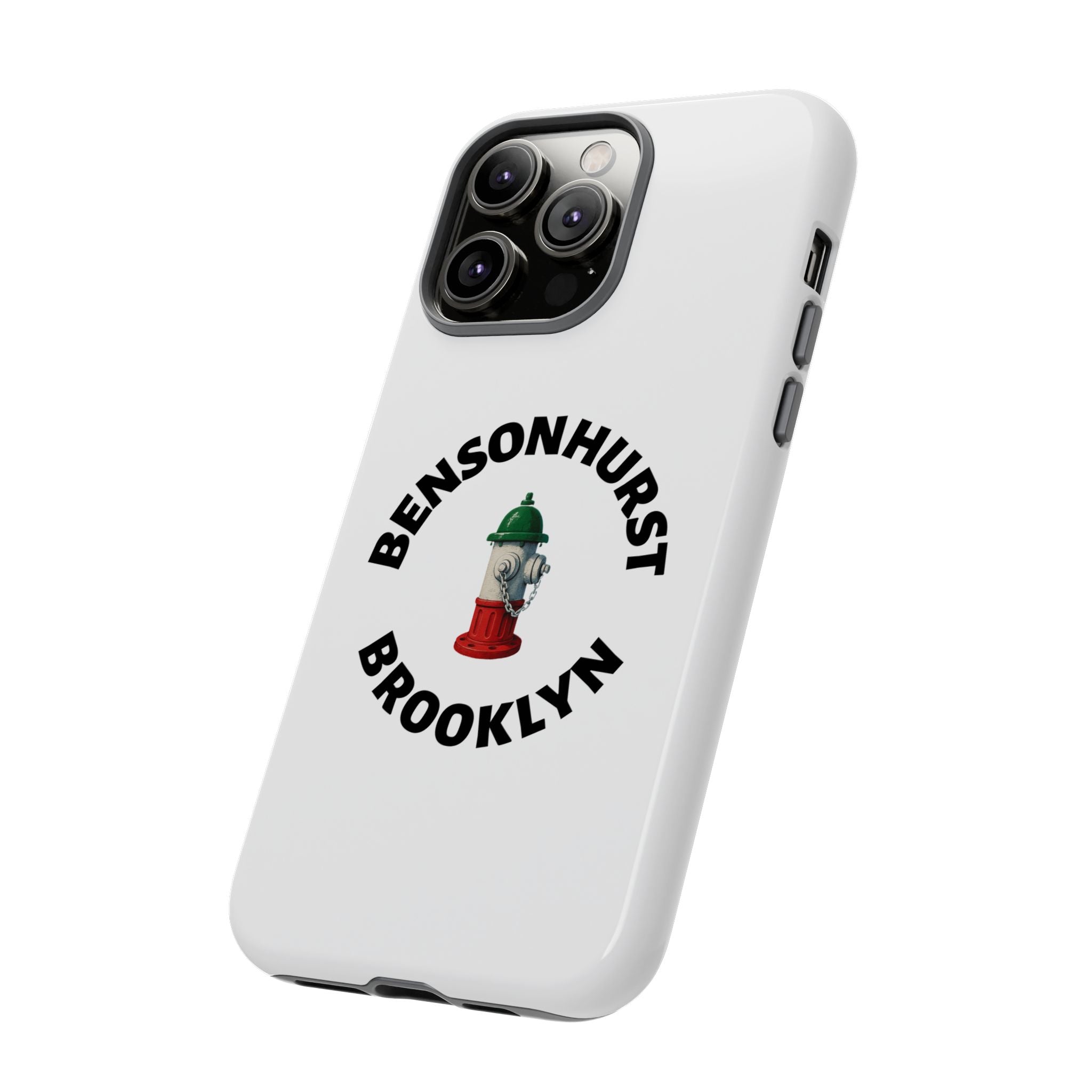 Bensonhurst Brooklyn White Phone Case, Urban Style Phone Cover, Tough Smartphone Case, Gift for Italian Heritage, Fun Streetwear Accessories