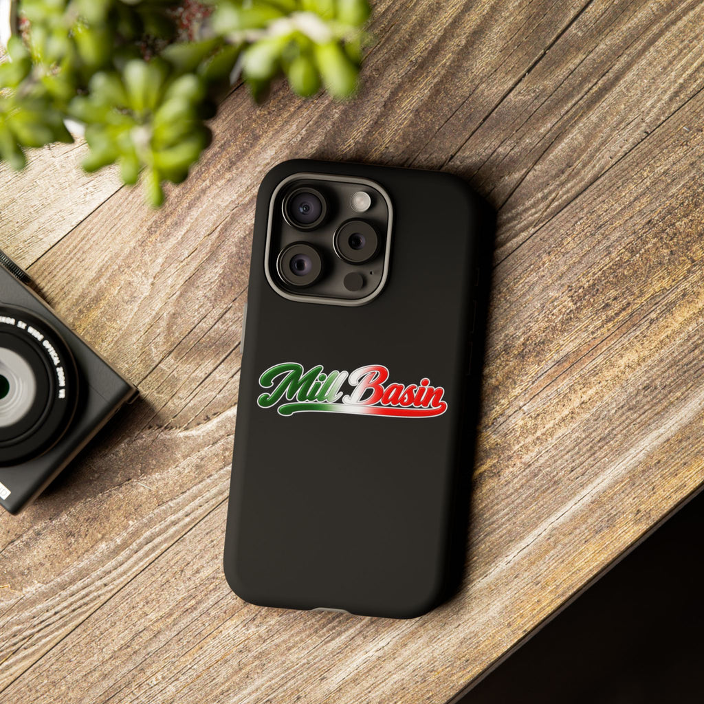 Mill Basin Black Phone Case, Tough Cases for iPhone, Gift for Italians, Stylish Phone Cover, Unique Phone Accessory