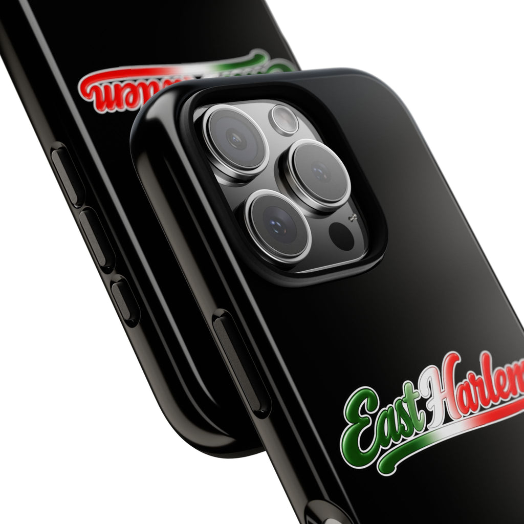 East Harlem Black Phone Case, Tough Cases for iPhone, Gift for Italians, Stylish Phone Cover, Unique Phone Accessory