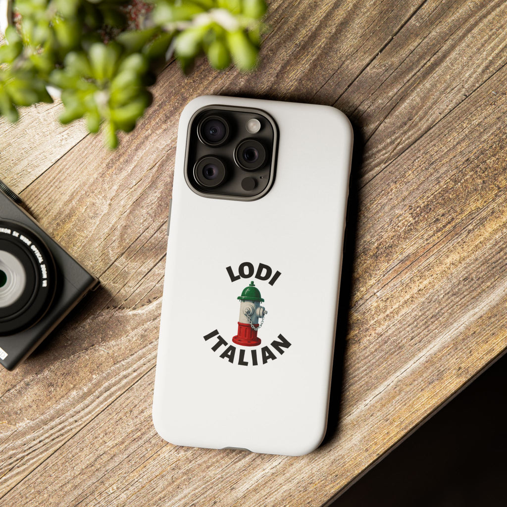 Lodi Italian White Phone Case, Urban Style Phone Cover, Tough Smartphone Case, Gift for Italian Heritage, Fun Streetwear Accessories