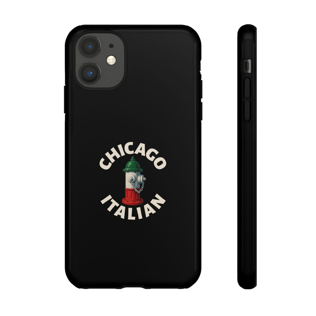 Chicago Italian Black Phone Case, Tough Cases for iPhone, Gift for Italians, Stylish Phone Cover, Unique Phone Accessory