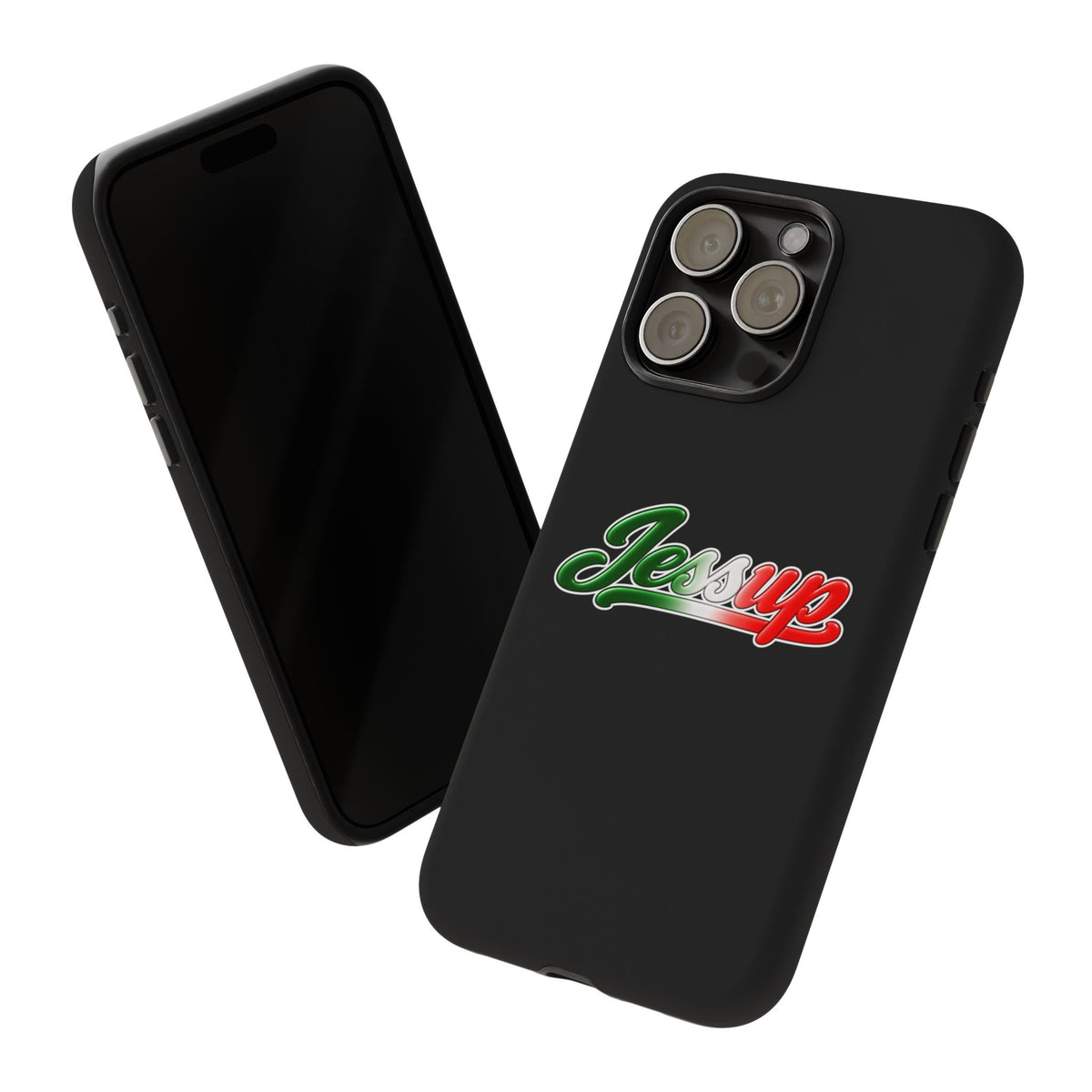 Jessup Black Phone Case, Tough Cases for iPhone, Gift for Italians, Stylish Phone Cover, Unique Phone Accessory