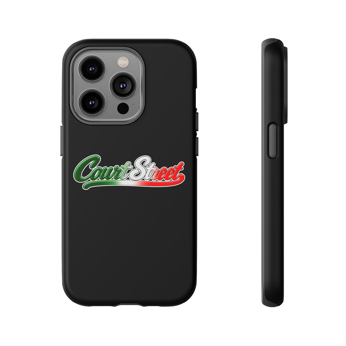 Court Street Black Phone Case, Tough Cases for iPhone, Gift for Italians, Stylish Phone Cover, Unique Phone Accessory