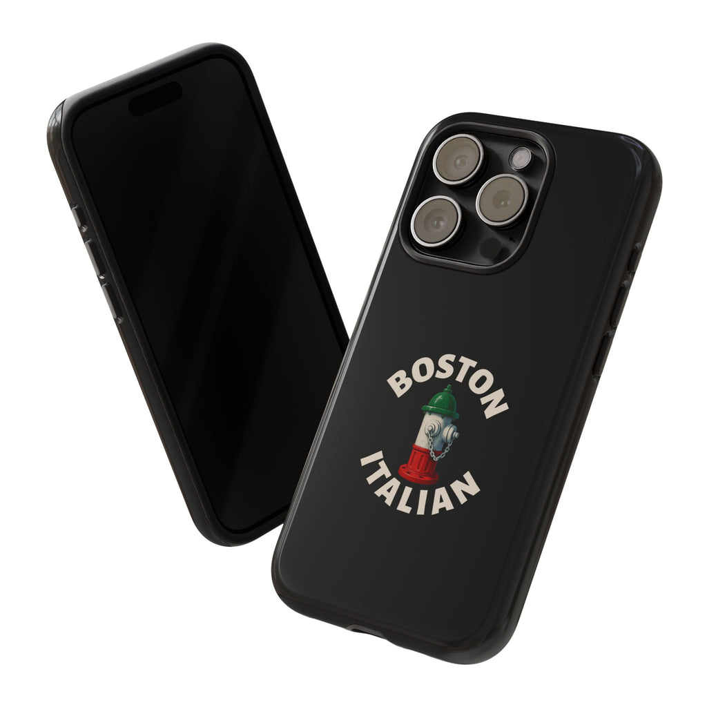 Boston Italian Black Phone Case, Tough Cases for iPhone, Gift for Italians, Stylish Phone Cover, Unique Phone Accessory