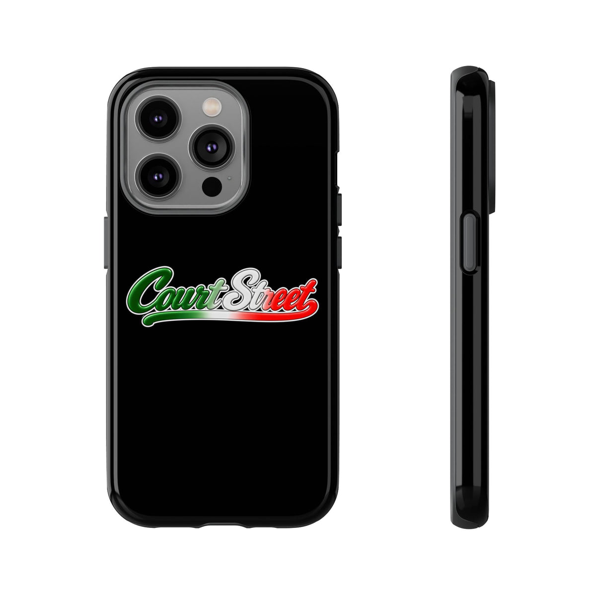 Court Street Black Phone Case, Tough Cases for iPhone, Gift for Italians, Stylish Phone Cover, Unique Phone Accessory