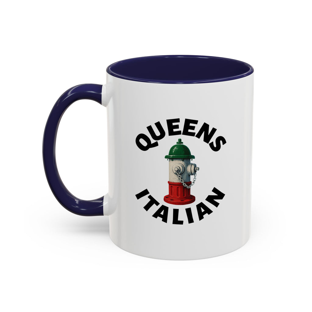 Queens Coffee Mug with Fire Hydrant Design, Unique Gift for Italians, Fun Kitchen Decor