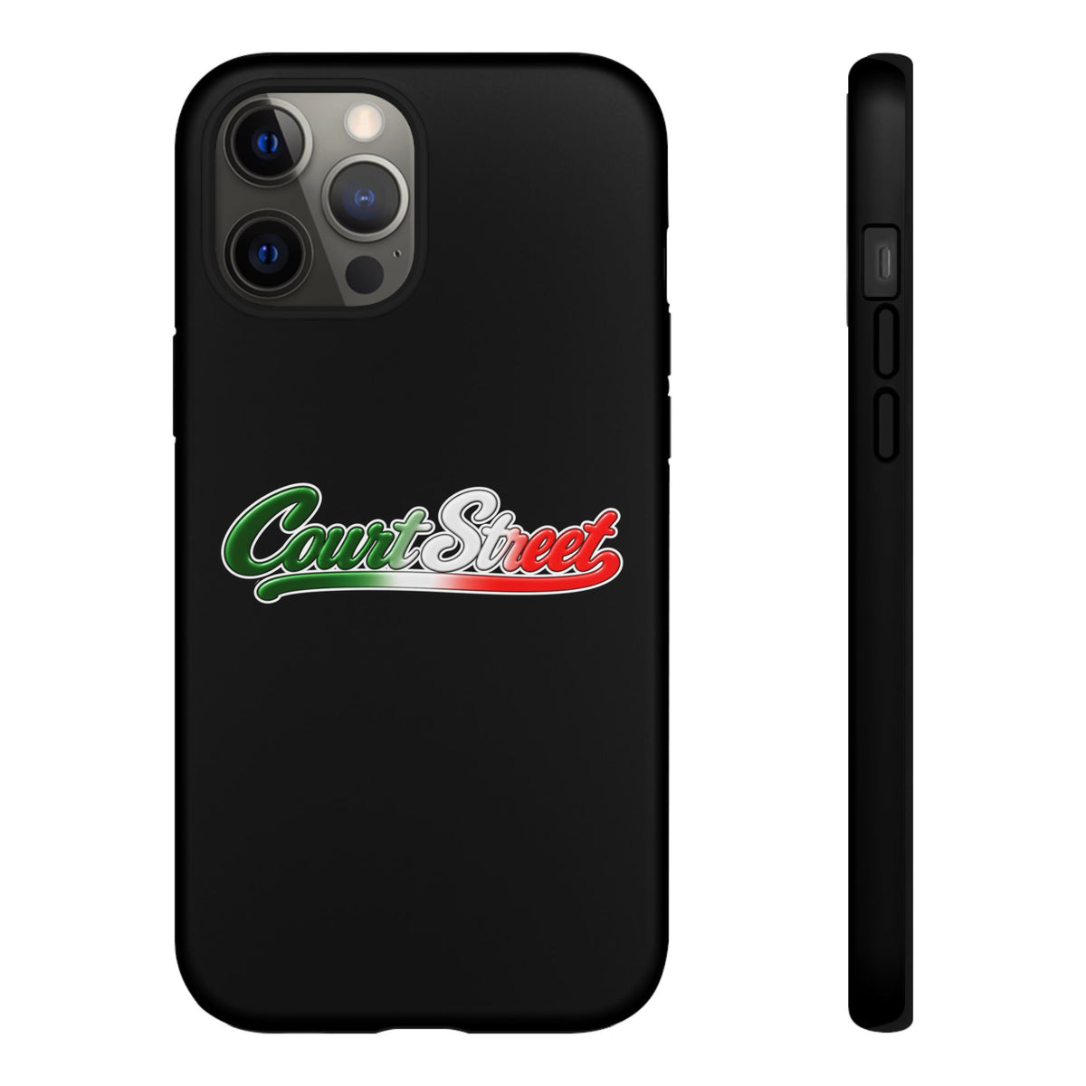 Court Street Black Phone Case, Tough Cases for iPhone, Gift for Italians, Stylish Phone Cover, Unique Phone Accessory