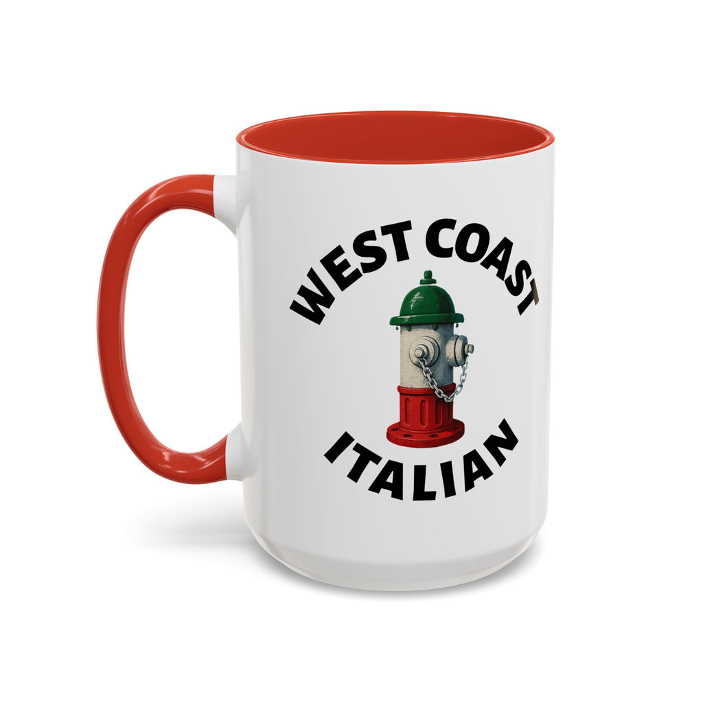 West Coast Coffee Mug with Fire Hydrant Design, Unique Gift for Italians, Fun Kitchen Decor