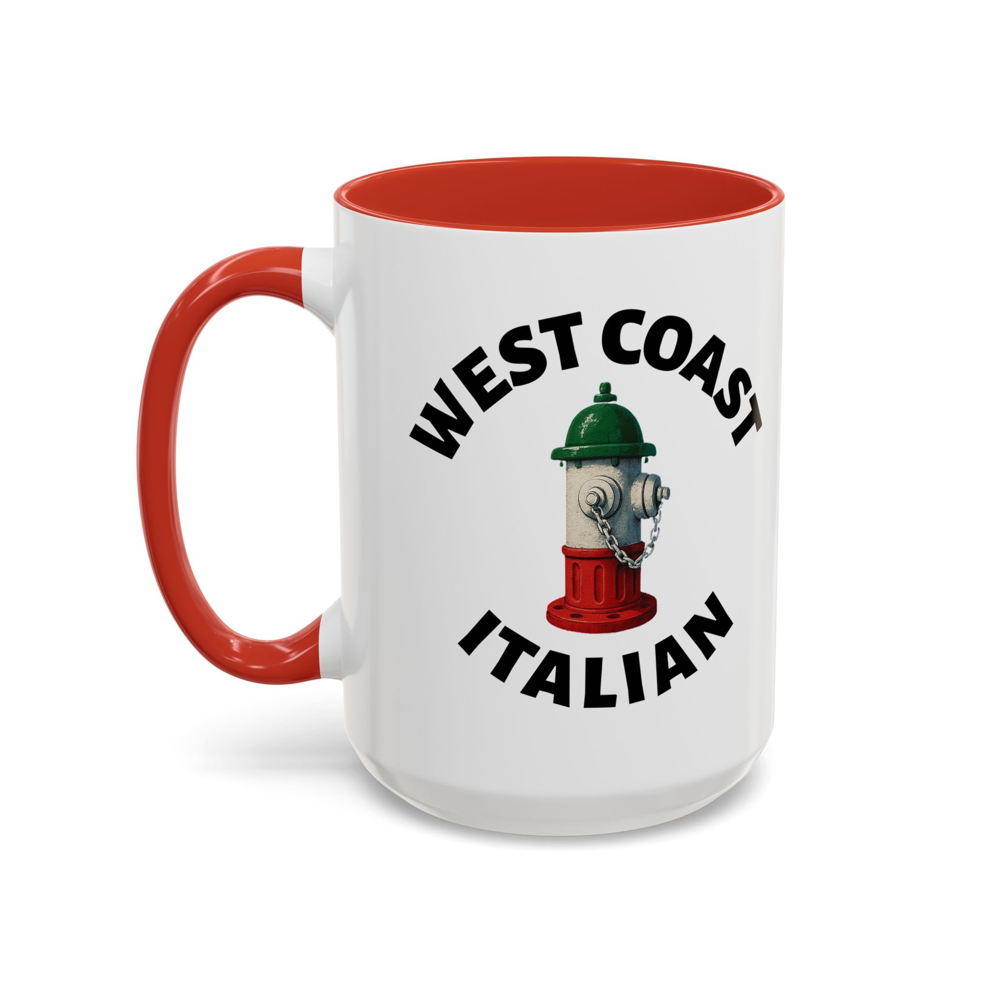 West Coast Coffee Mug with Fire Hydrant Design, Unique Gift for Italians, Fun Kitchen Decor