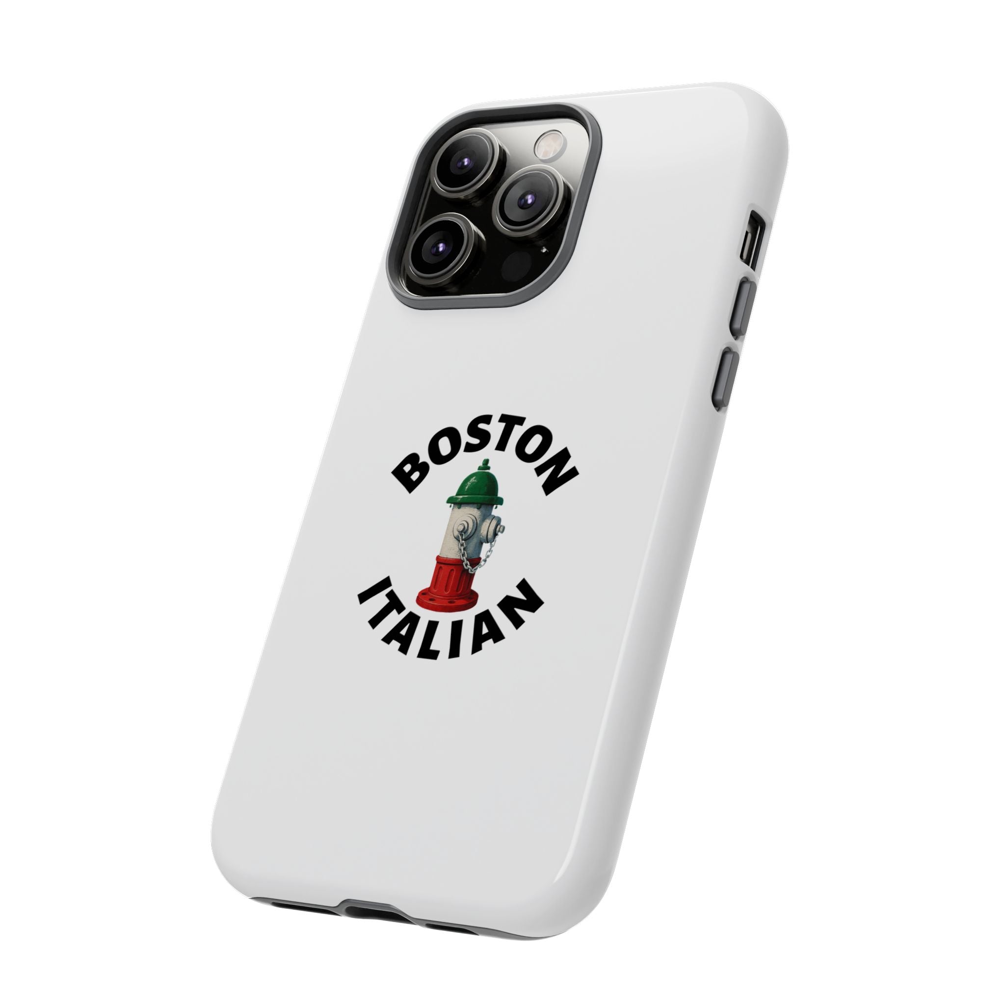 Boston Italian White Phone Case, Urban Style Phone Cover, Tough Smartphone Case, Gift for Italian Heritage, Fun Streetwear Accessories