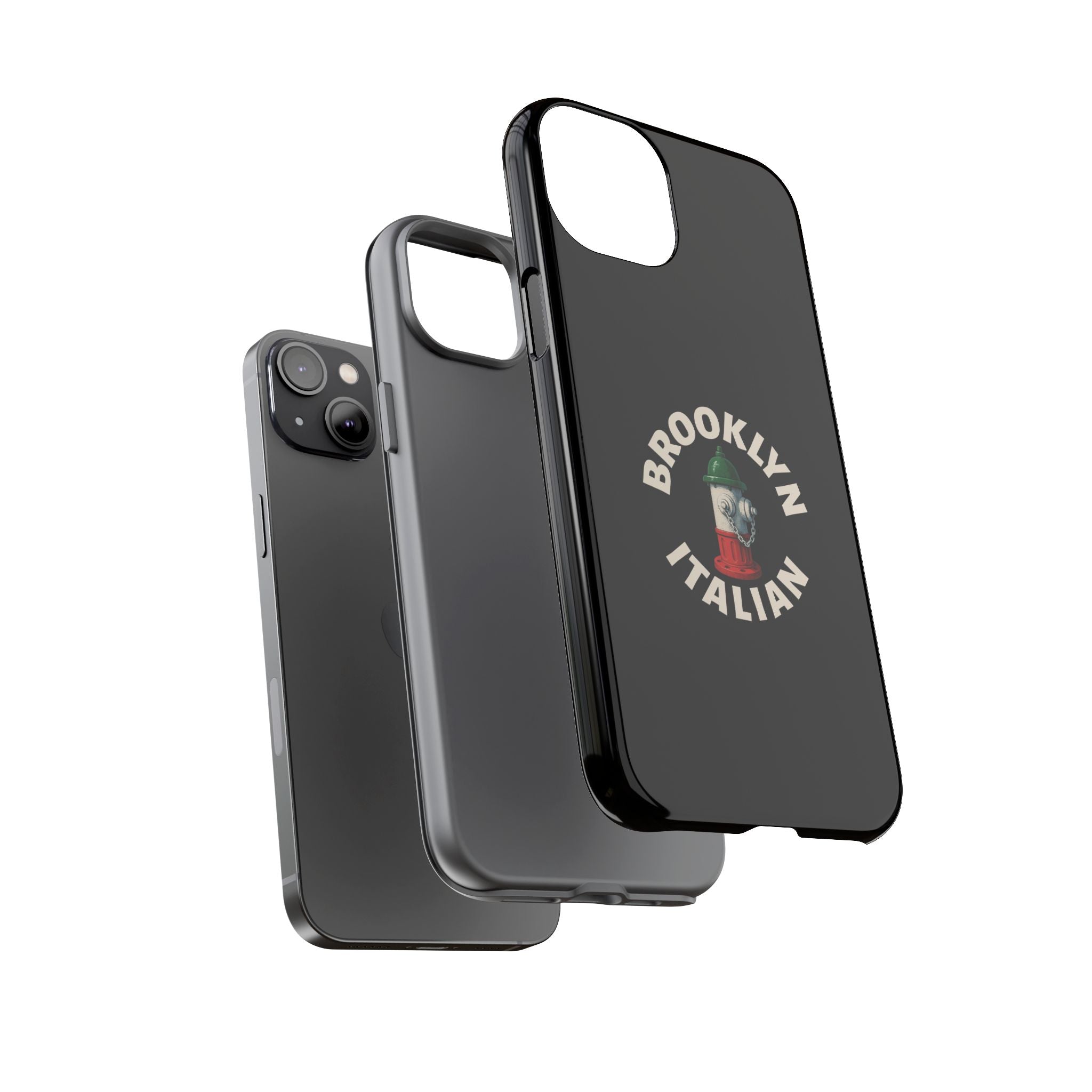 Brooklyn Italian Black Phone Case, Tough Cases for iPhone, Gift for Italians, Stylish Phone Cover, Unique Phone Accessory