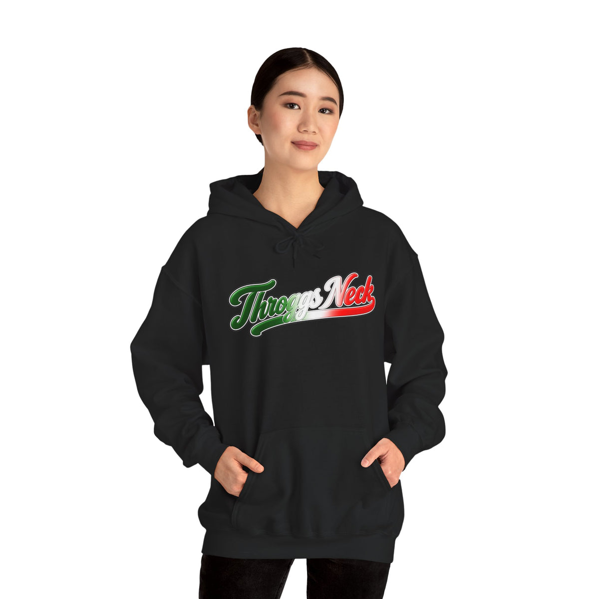 Throggs Neck Hoodie — Italian Flag Script Pullover