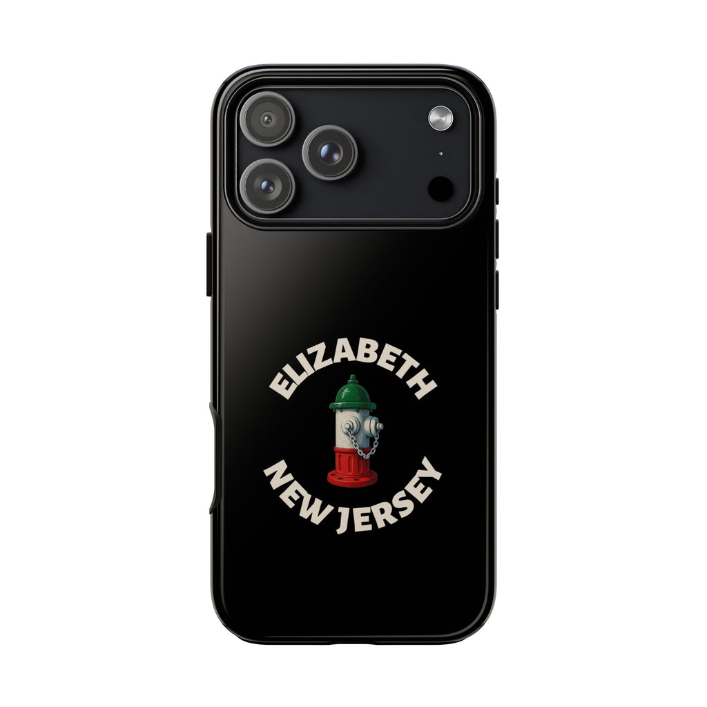 Elizabeth New Jersey Black Phone Case, Tough Cases for iPhone, Gift for Italians, Stylish Phone Cover, Unique Phone Accessory