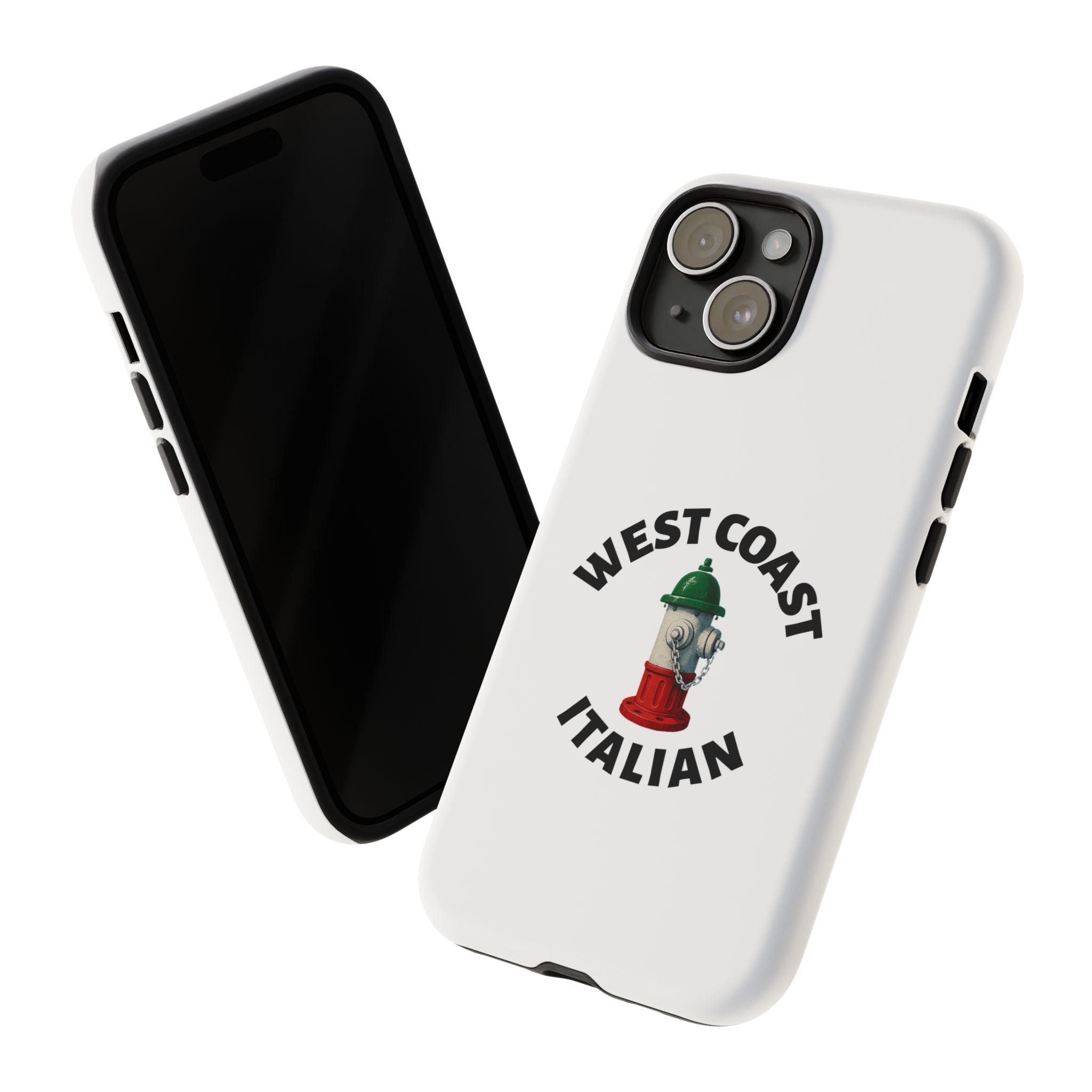 West Coast Italian White Phone Case, Urban Style Phone Cover, Tough Smartphone Case, Gift for Italian Heritage, Fun Streetwear Accessories