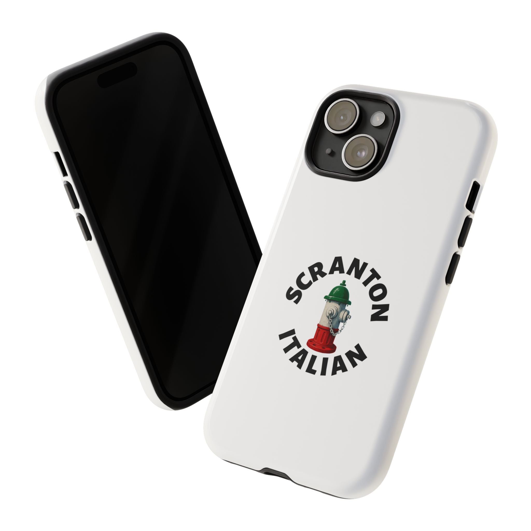 Scranton Italian White Phone Case, Urban Style Phone Cover, Tough Smartphone Case, Gift for Italian Heritage, Fun Streetwear Accessories