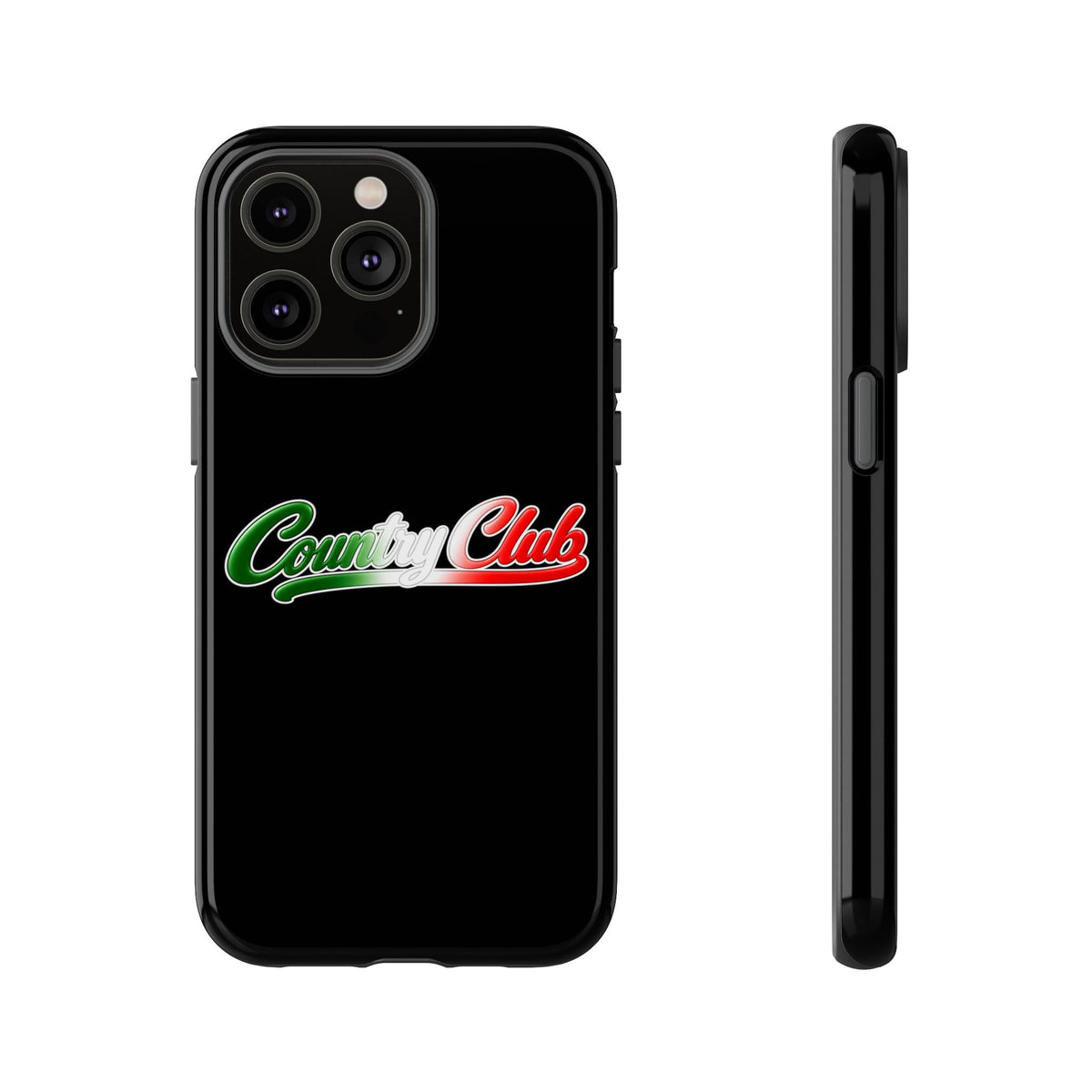 Country Club Black Phone Case, Tough Cases for iPhone, Gift for Italians, Stylish Phone Cover, Unique Phone Accessory