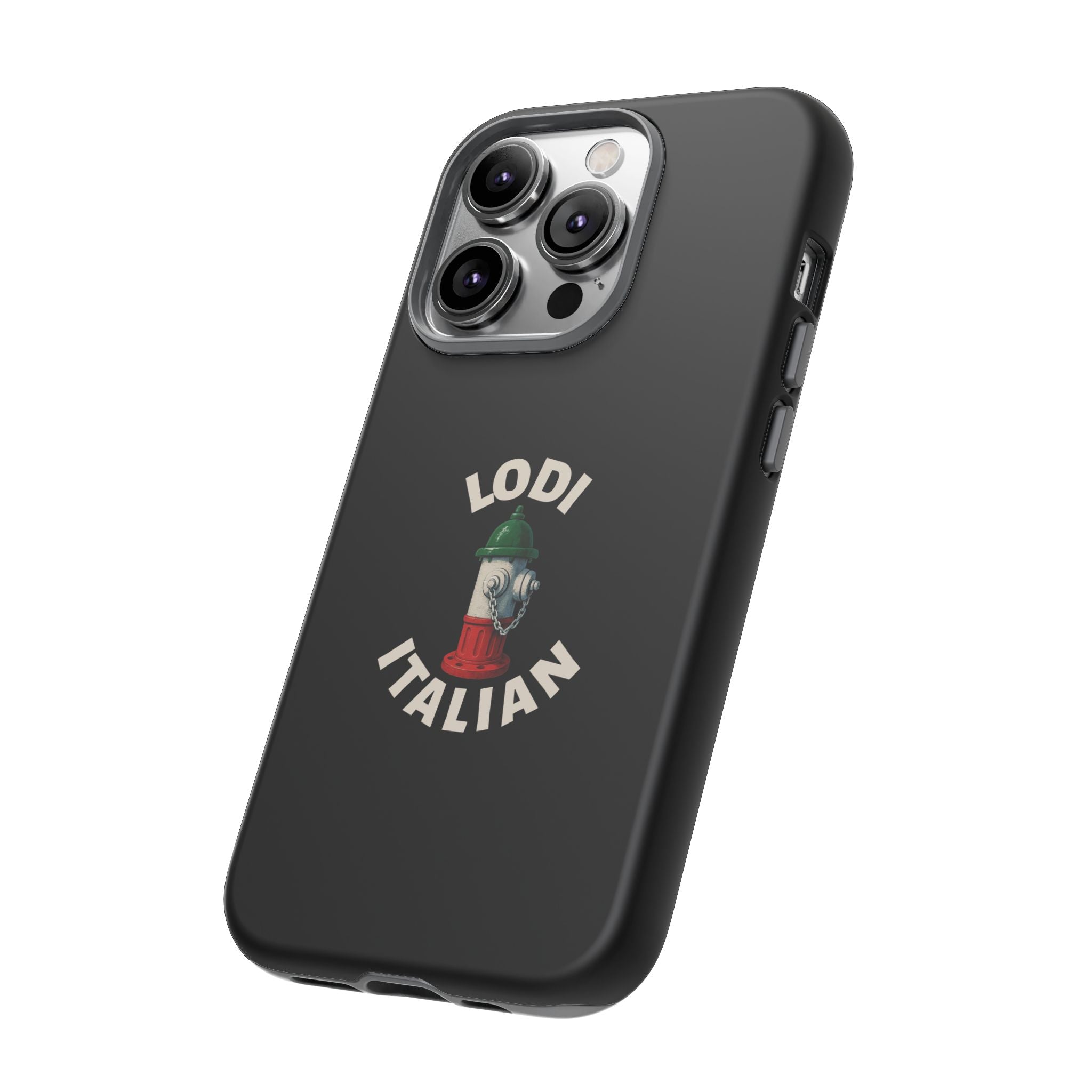 Lodi Italian Black Phone Case, Tough Cases for iPhone, Gift for Italians, Stylish Phone Cover, Unique Phone Accessory