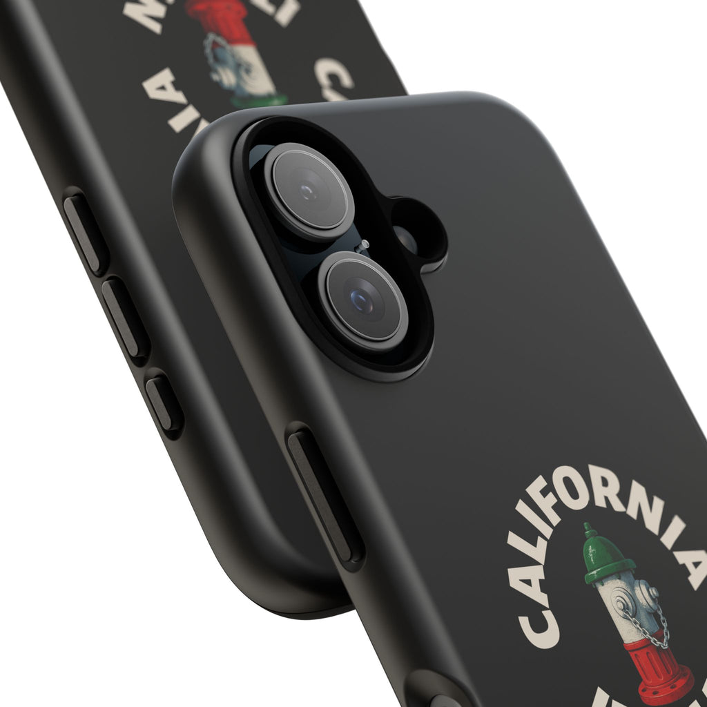 California Italian Black Phone Case, Tough Cases for iPhone, Gift for Italians, Stylish Phone Cover, Unique Phone Accessory