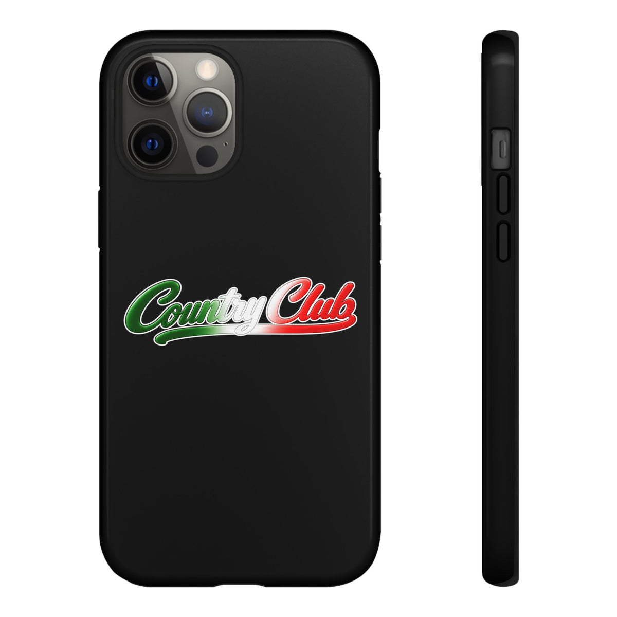 Country Club Black Phone Case, Tough Cases for iPhone, Gift for Italians, Stylish Phone Cover, Unique Phone Accessory