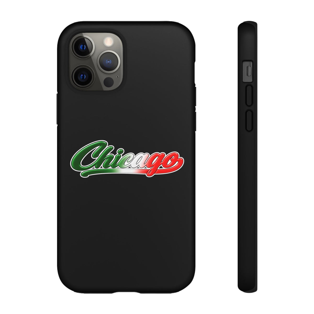 Chicago Black Phone Case, Tough Cases for iPhone, Gift for Italians, Stylish Phone Cover, Unique Phone Accessory