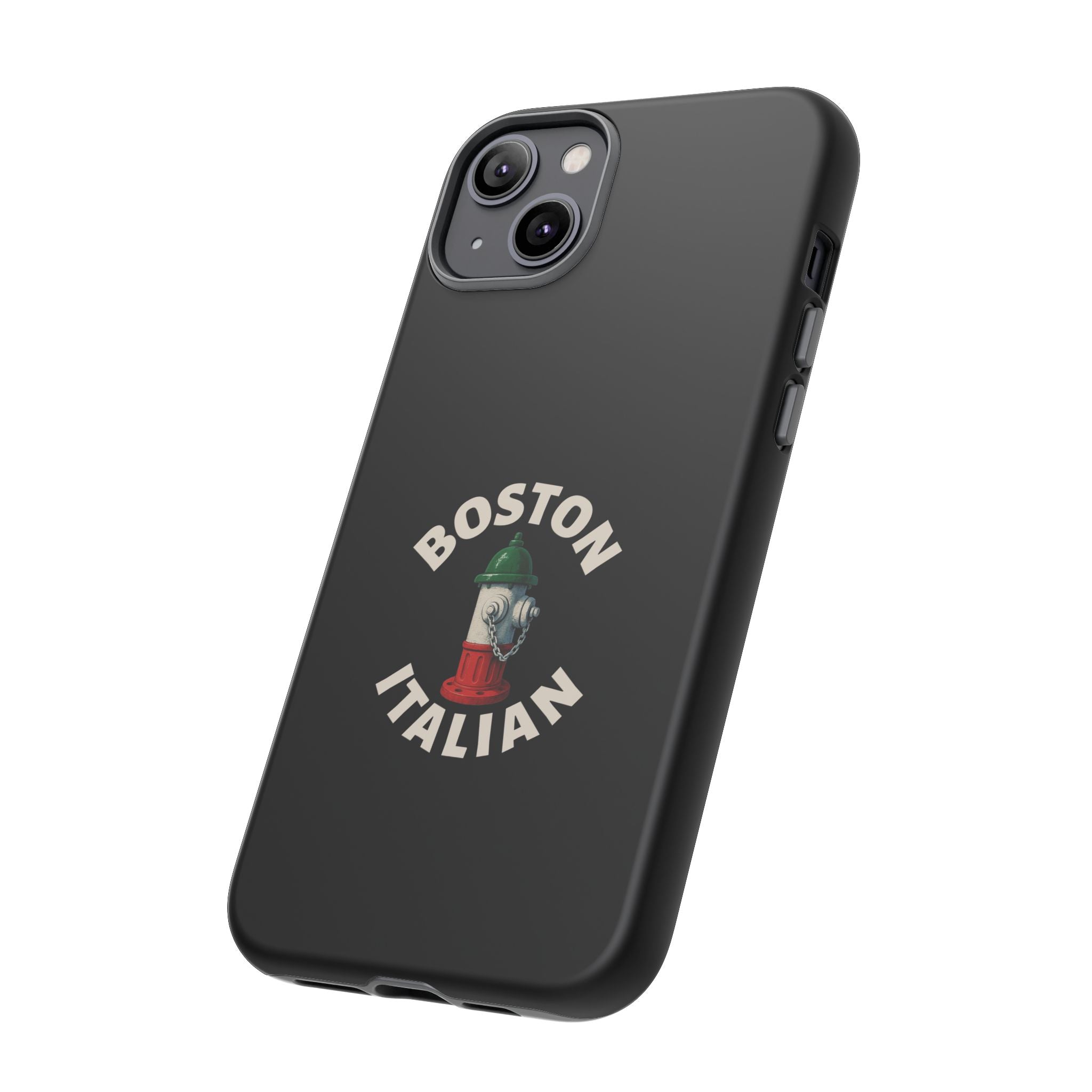 Boston Italian Black Phone Case, Tough Cases for iPhone, Gift for Italians, Stylish Phone Cover, Unique Phone Accessory