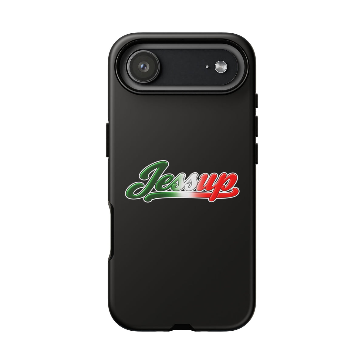 Jessup Black Phone Case, Tough Cases for iPhone, Gift for Italians, Stylish Phone Cover, Unique Phone Accessory