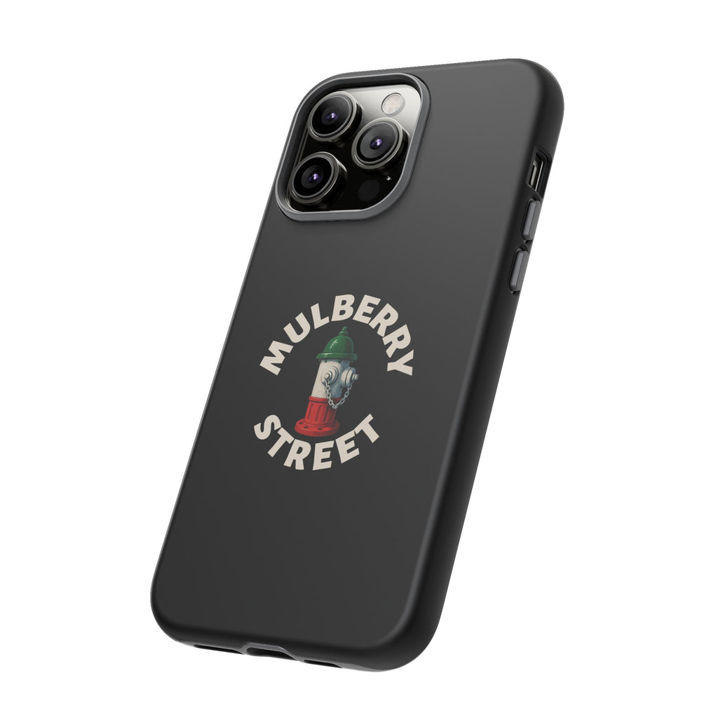 Mulberry Street Black Phone Case, Tough Cases for iPhone, Gift for Italians, Stylish Phone Cover, Unique Phone Accessory
