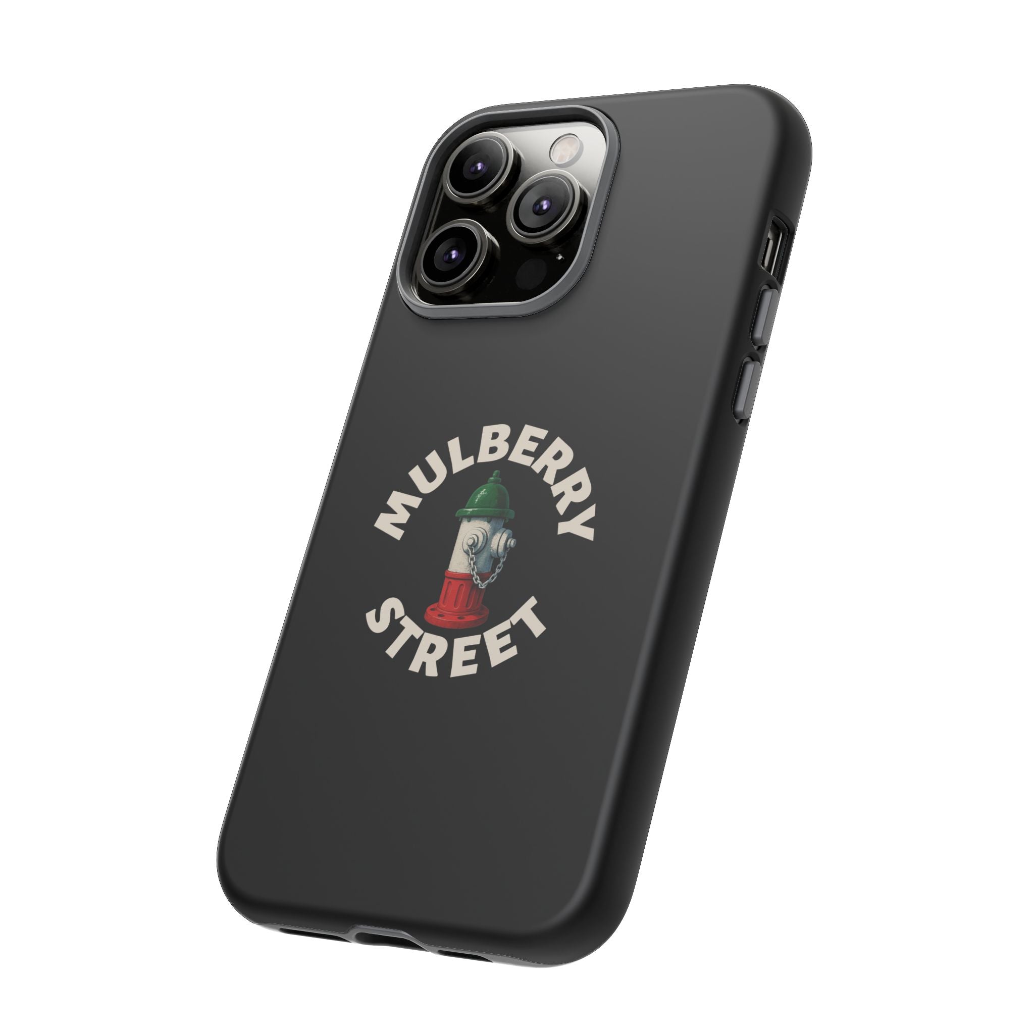 Mulberry Street Black Phone Case, Tough Cases for iPhone, Gift for Italians, Stylish Phone Cover, Unique Phone Accessory