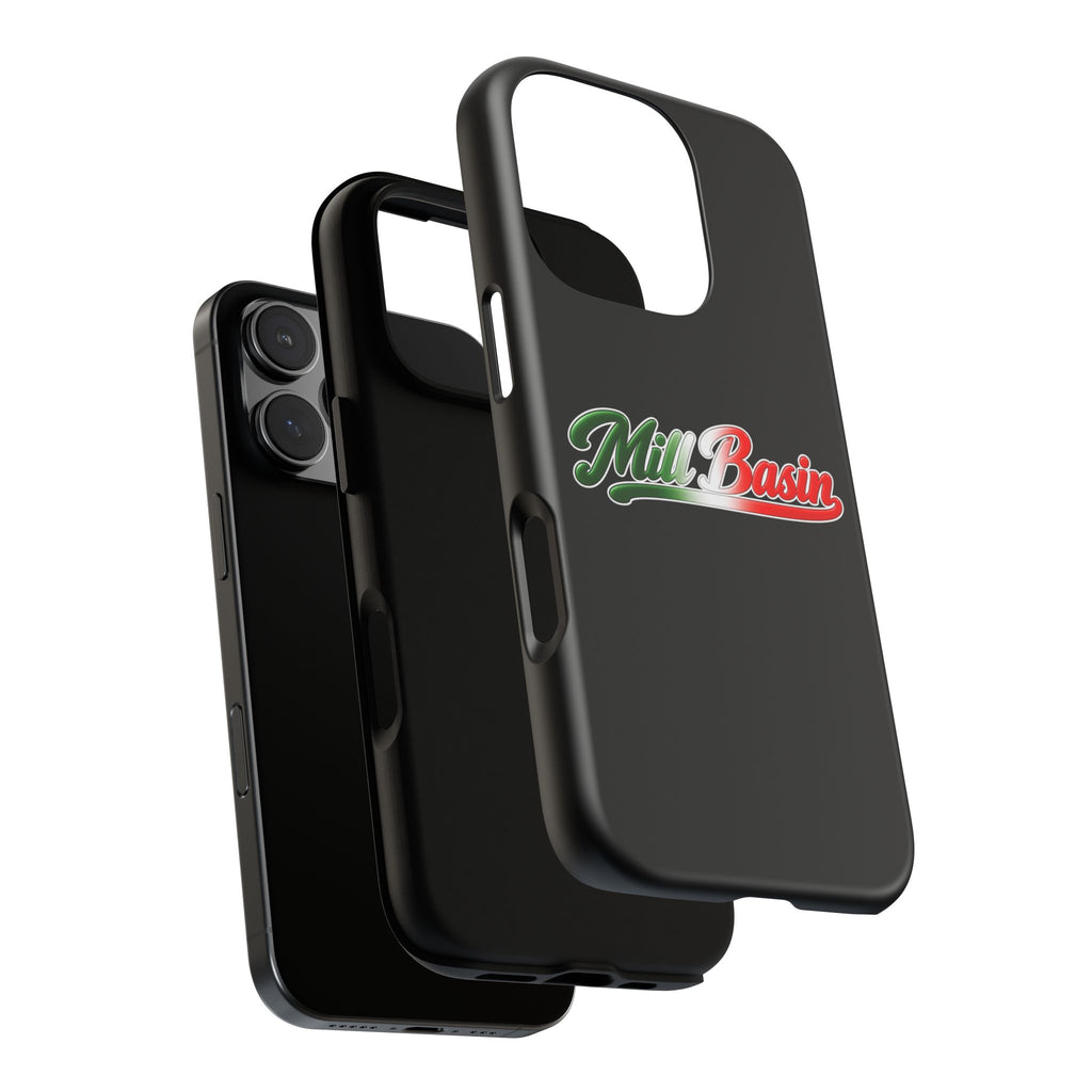 Mill Basin Black Phone Case, Tough Cases for iPhone, Gift for Italians, Stylish Phone Cover, Unique Phone Accessory