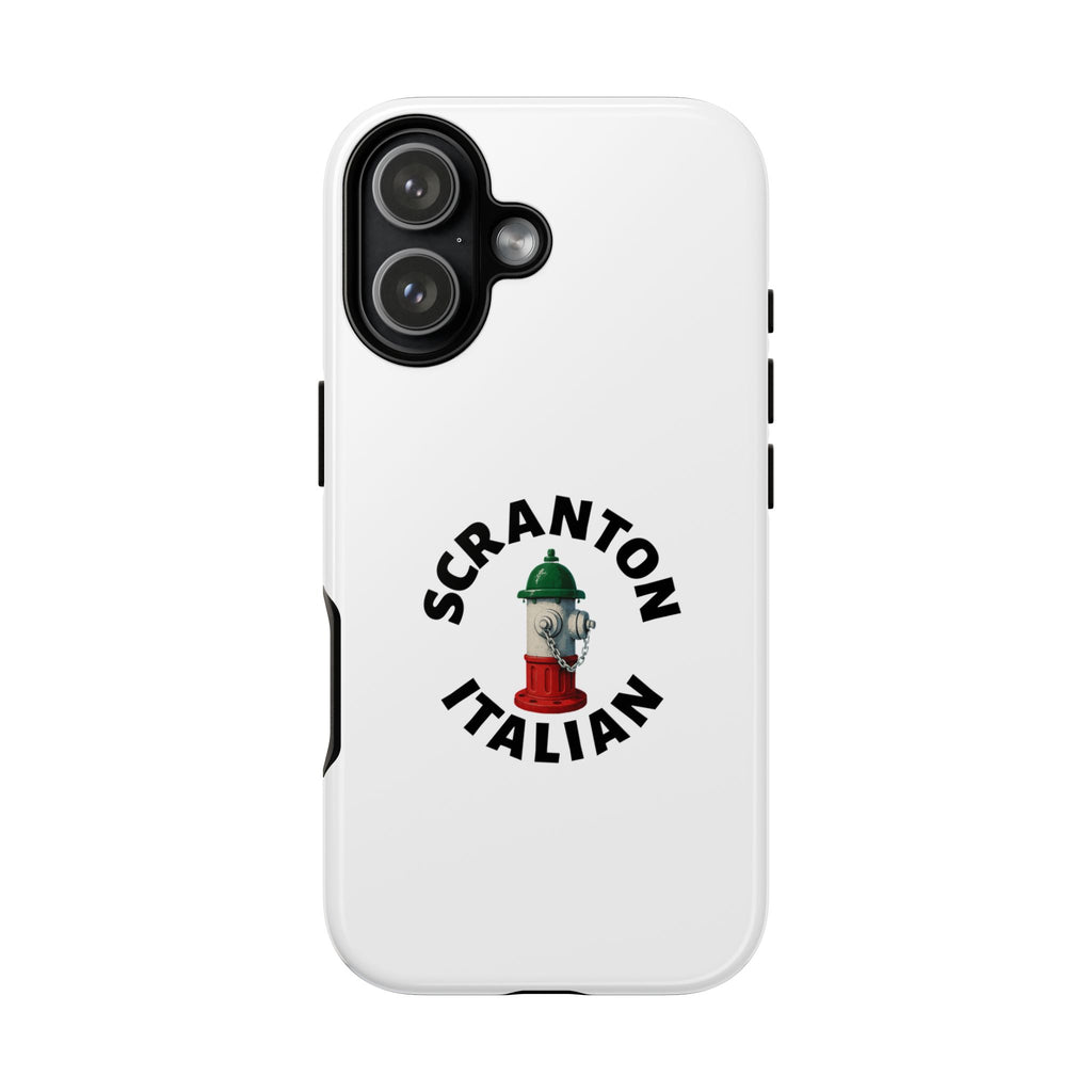 Scranton Italian White Phone Case, Urban Style Phone Cover, Tough Smartphone Case, Gift for Italian Heritage, Fun Streetwear Accessories