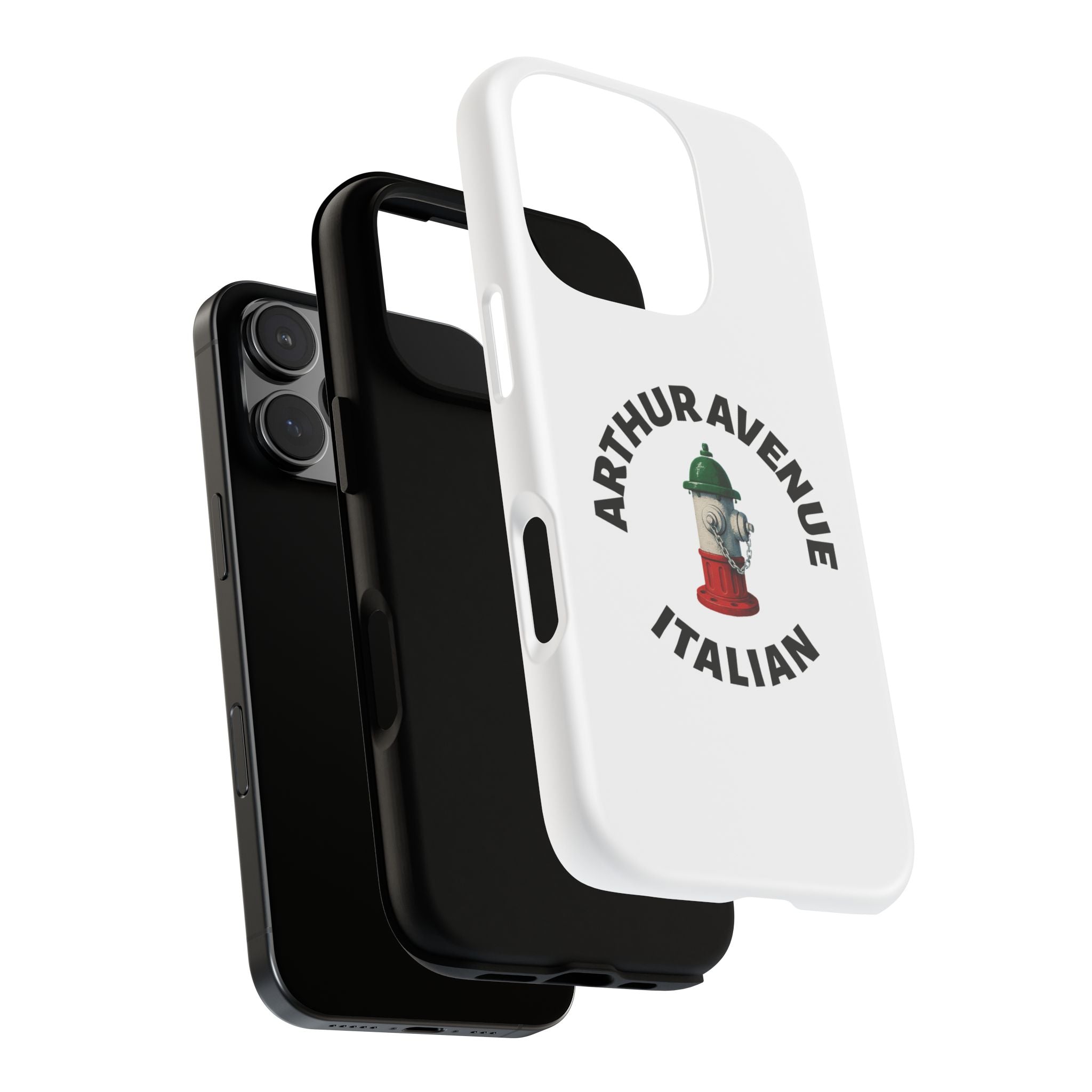 Arthur Avenue Italian White Phone Case, Urban Style Phone Cover, Tough Smartphone Case, Gift for Italian Heritage, Fun Streetwear Accessories