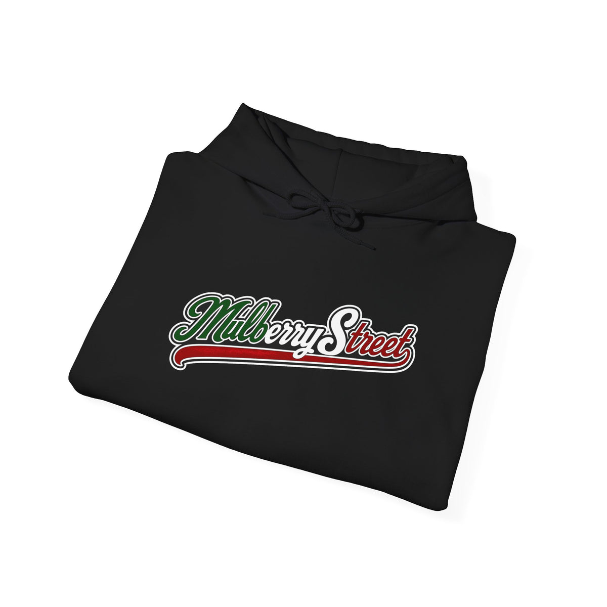 Mulberry Street Hoodie — Italian Flag Script Pullover