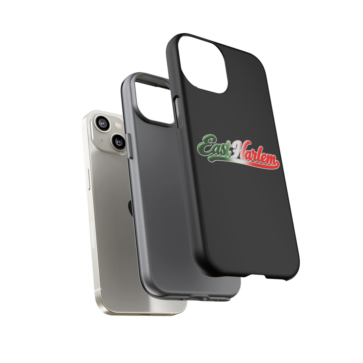 East Harlem Black Phone Case, Tough Cases for iPhone, Gift for Italians, Stylish Phone Cover, Unique Phone Accessory