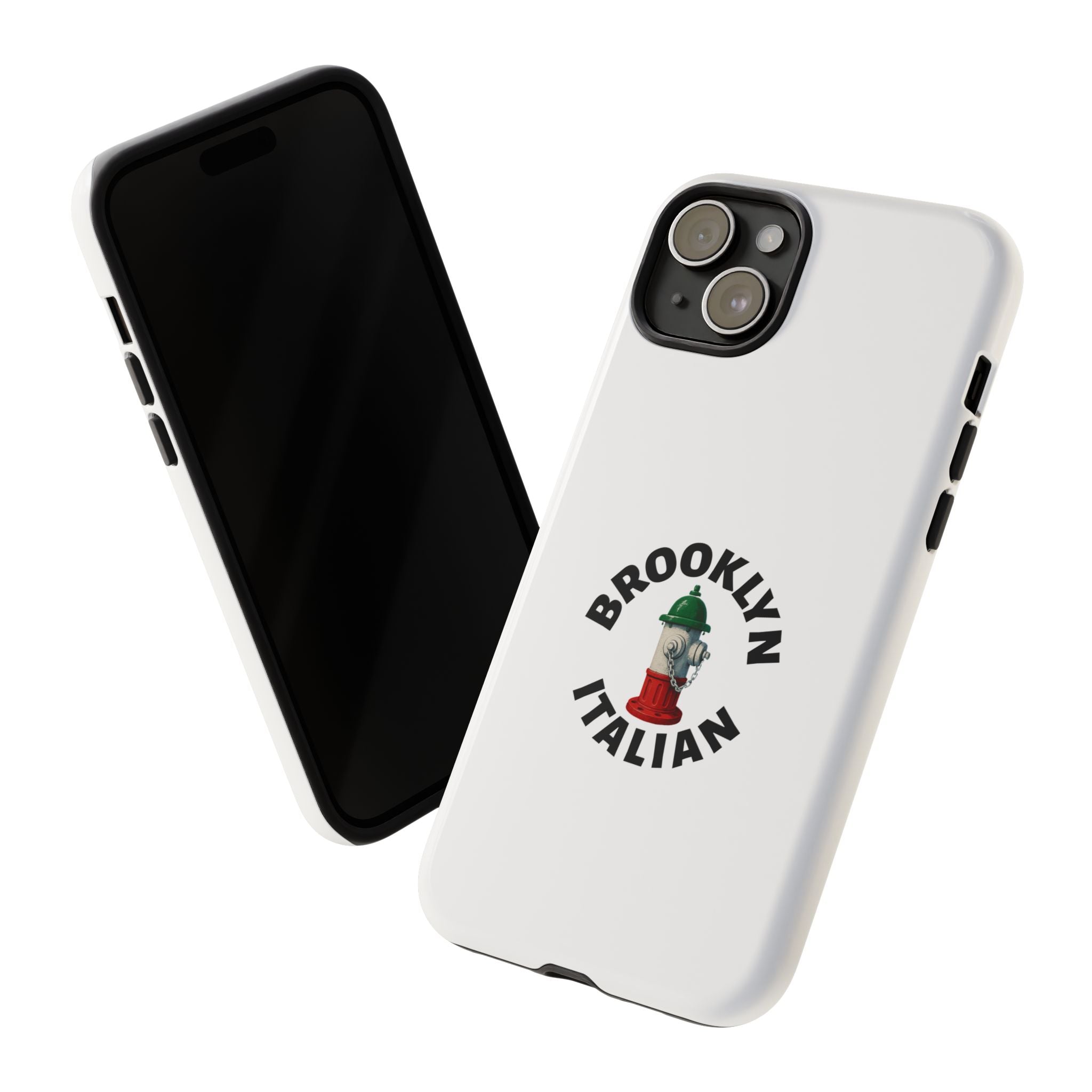 Brooklyn Italian White Phone Case, Urban Style Phone Cover, Tough Smartphone Case, Gift for Italian Heritage, Fun Streetwear Accessories