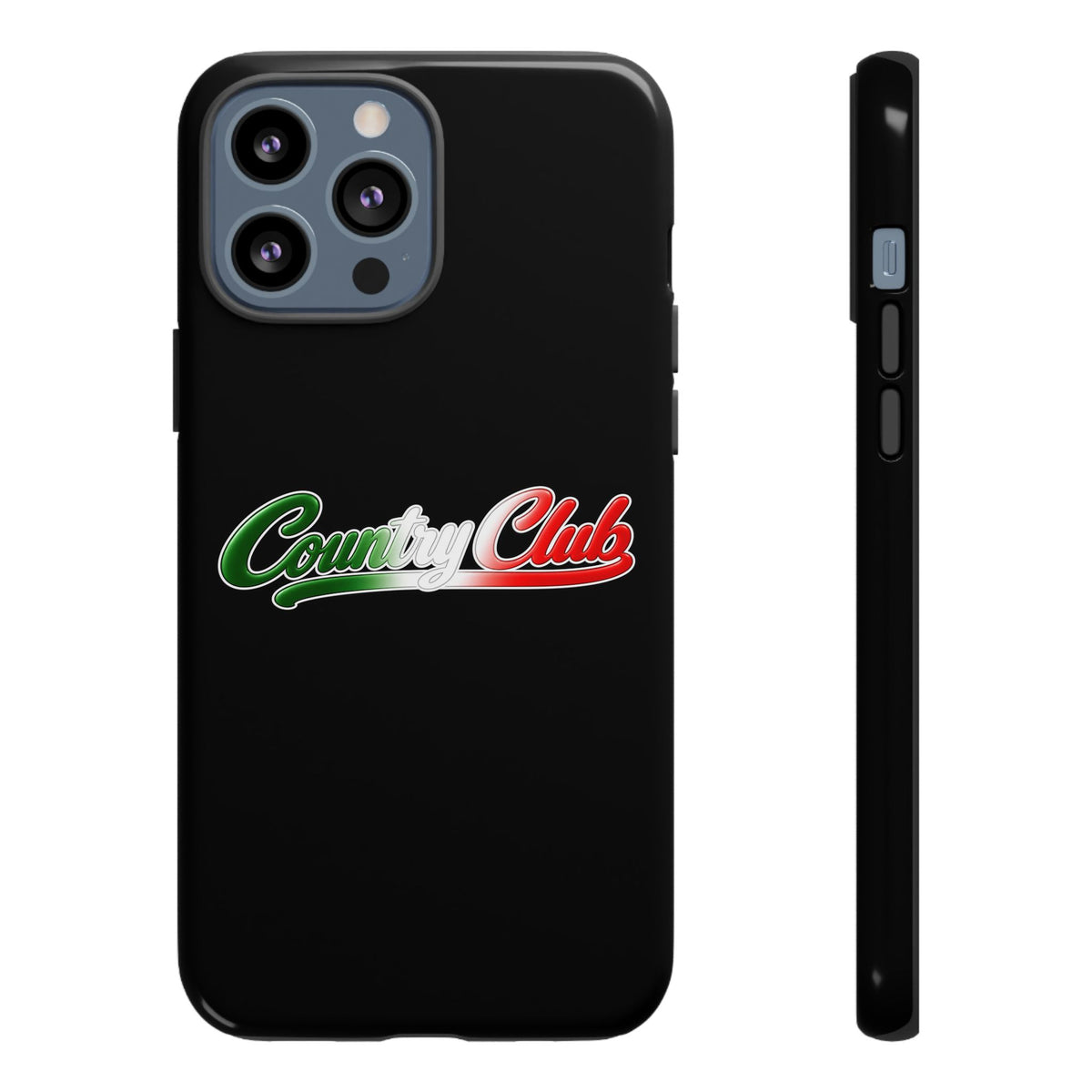 Country Club Black Phone Case, Tough Cases for iPhone, Gift for Italians, Stylish Phone Cover, Unique Phone Accessory