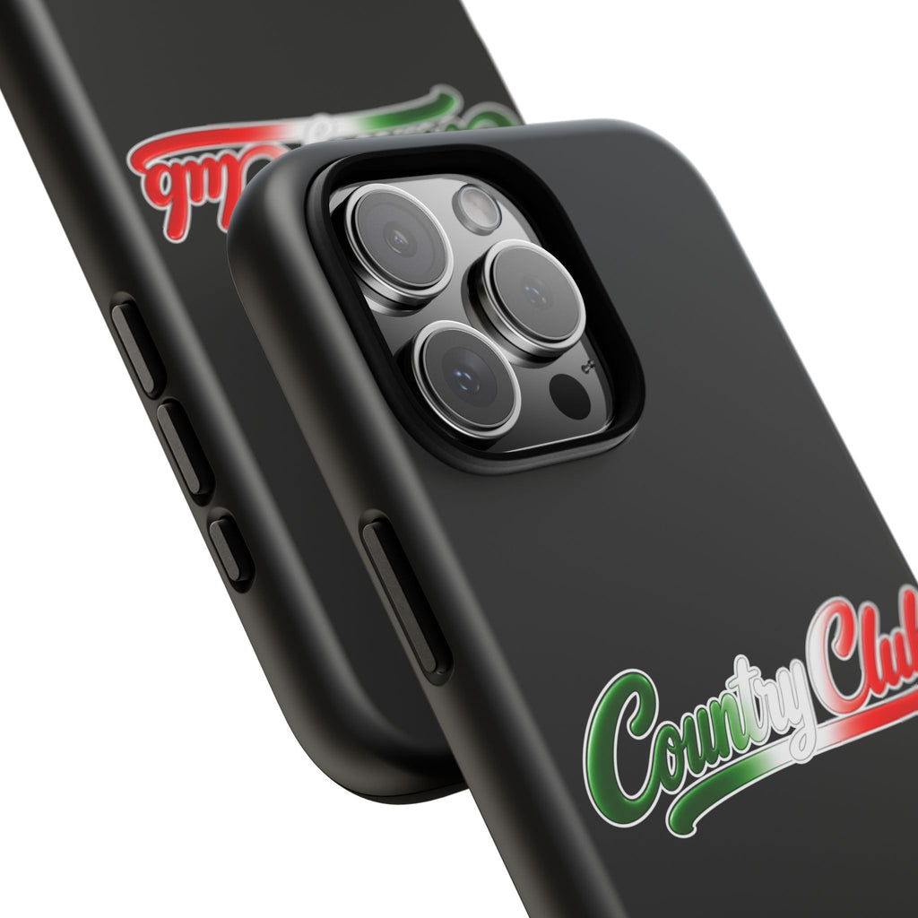Country Club Black Phone Case, Tough Cases for iPhone, Gift for Italians, Stylish Phone Cover, Unique Phone Accessory