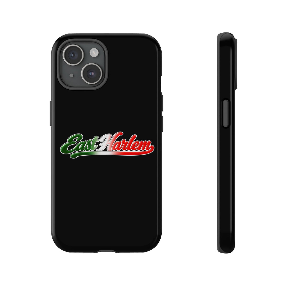 East Harlem Black Phone Case, Tough Cases for iPhone, Gift for Italians, Stylish Phone Cover, Unique Phone Accessory