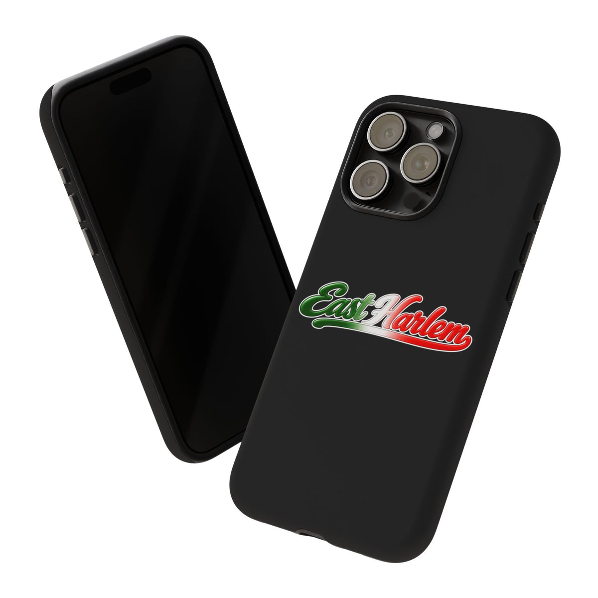 East Harlem Black Phone Case, Tough Cases for iPhone, Gift for Italians, Stylish Phone Cover, Unique Phone Accessory